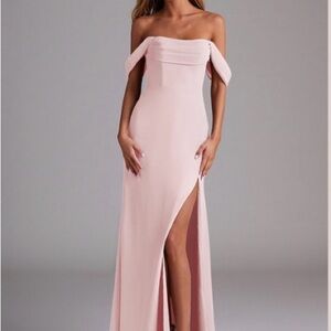 Azazie Strapless Pink Evening Dress